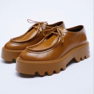Brown ZARA platform loafers size 41 or 10